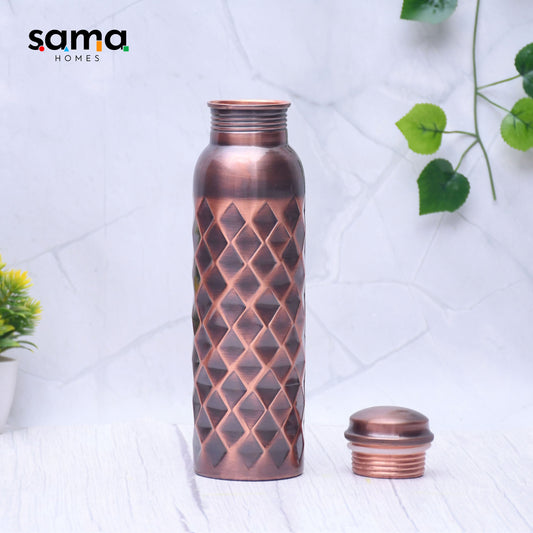 SAMA Homes - pure copper water bottle antique diamond design