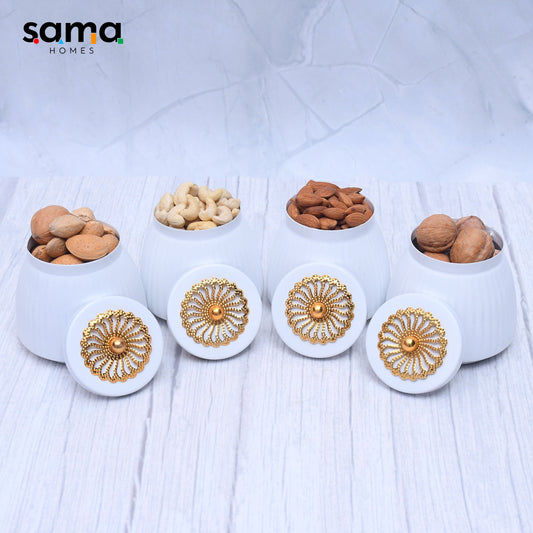 SAMA Homes - exclusive container set of 4 with white color for multi purposes