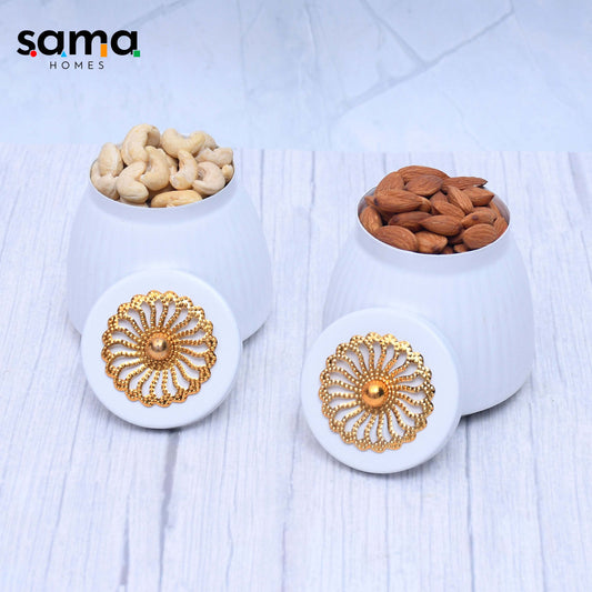 SAMA Homes - exclusive container set of 2 white color for multi purposes